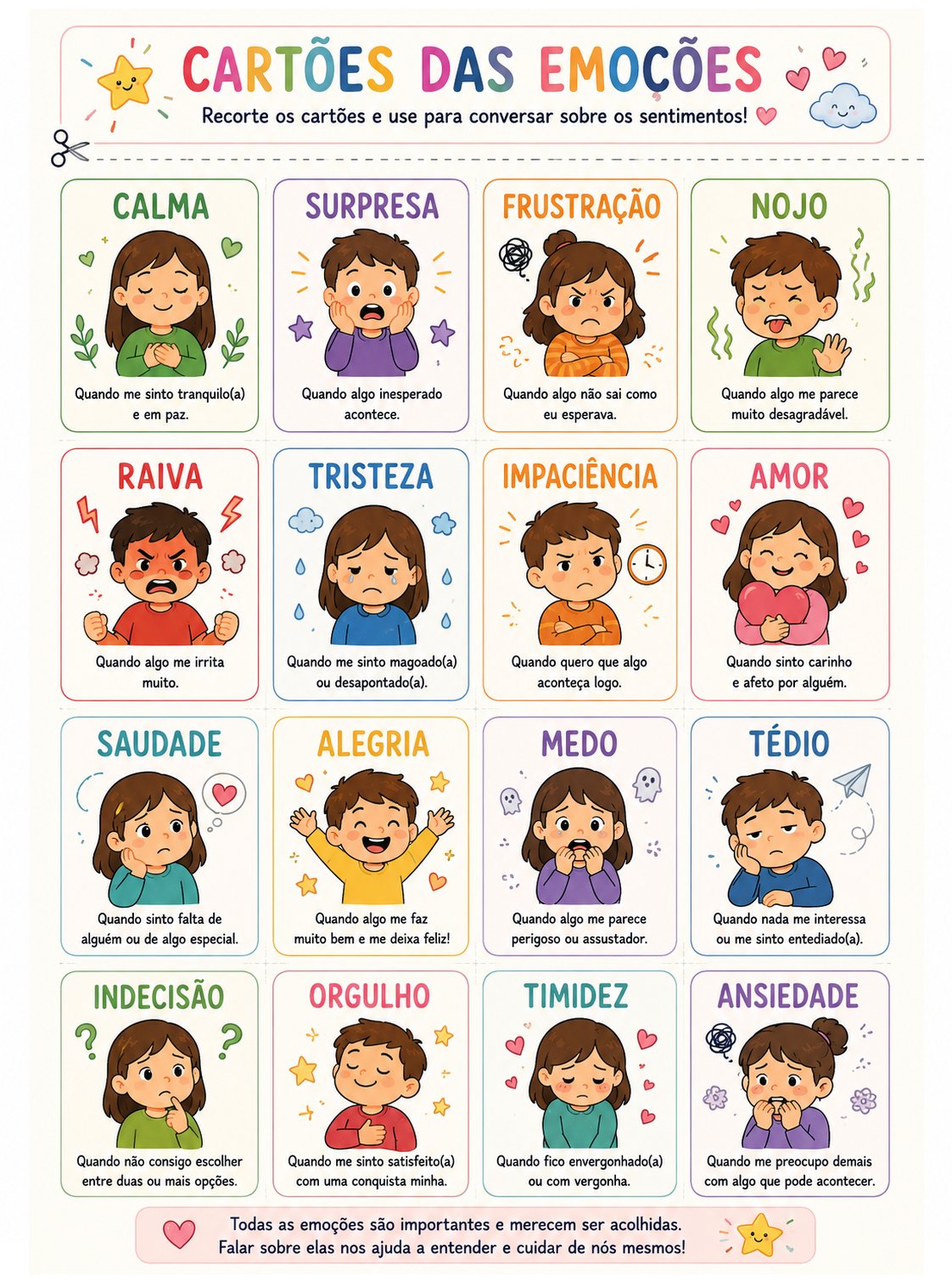 Cartões das Emoções