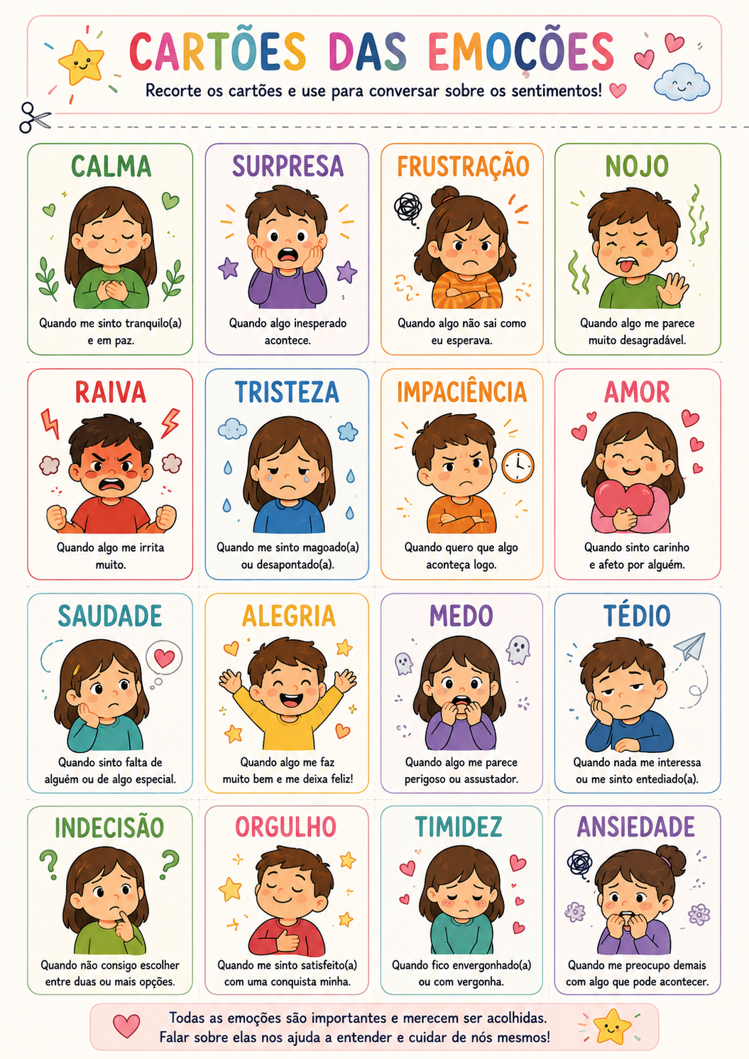 Cartões das Emoções